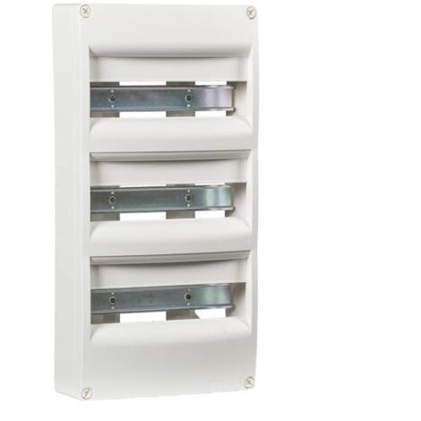 Coffret électrique nu 3 rangées 39 modules – Installation en saillie – Température d’utilisation -5°C à +60°C – Inclus : étiquettes et borniers – Nalto