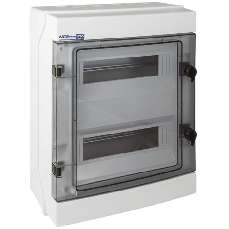 Coffret électrique nu étanche 2 rangées 24 modules IP65 – Montage en saillie – Plastique ABS pour installations extérieures – Bagno Italia