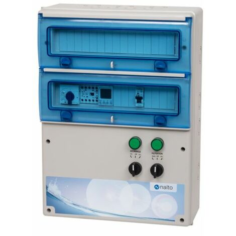 Coffret Électrique Piscine à Débordement pour Filtration + Éclairage 1000W + Bornier de Raccordement pour Régulateur de niveau