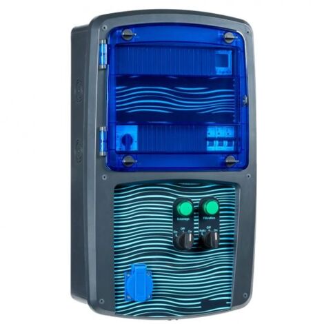 Coffret électrique piscine étanche IP65 – Pré-câblé pour filtration, éclairage et traitement de l'eau – Volet transparent résistant – Nalto