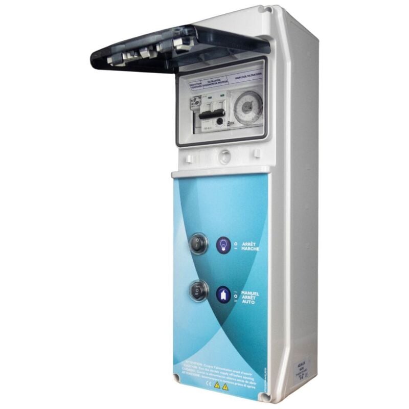 Coffret Electrique Piscine Ip55 Avec Fenêtre Pour Une Pompe Filtration Et Un Projecteur Led 12V