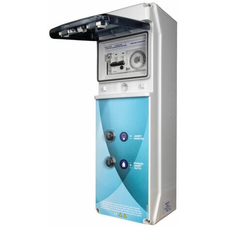 Coffret Electrique Piscine Ip55 Avec Fenêtre Pour Une Pompe Filtration Et Un Projecteur Led 12V