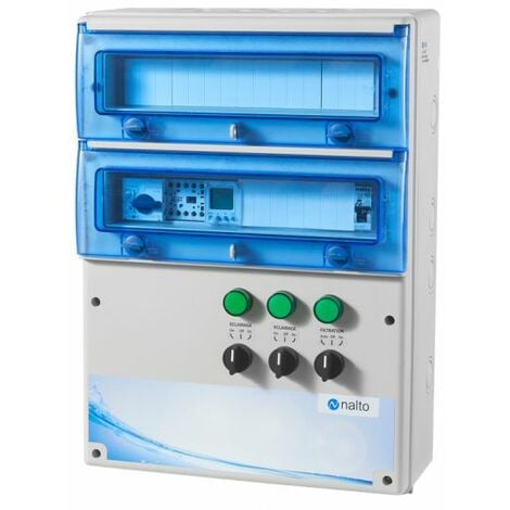 Coffret Electrique Piscine Multifonctions Filtration Avec 2 Circuits Eclairage 100W Inclus NALTO