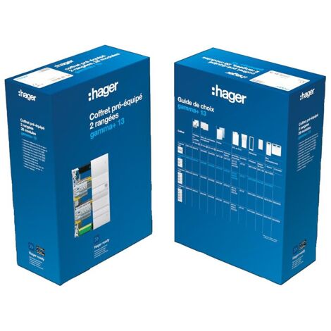 Coffret électrique pré-équipé 2 rangées – Tableau encastrable – Installation rapide pour circuits électriques – Hager Gamma+