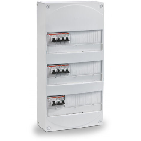 Coffret électrique prééquipé 3 rangées, 39 modules - idéal T4 - ABB