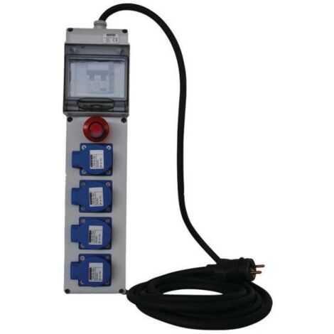 Coffret électrique provisoire de chantier monophasé - 16 A - 4 PC - 230 V + DD30 MA + AU + câble - GEWISS