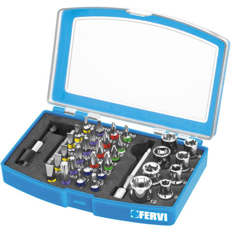 COFFRET EMBOUTS DE VISSAGE ET CLÉS PORTE-EMBOUTS 35 PCS 1/4" 0404