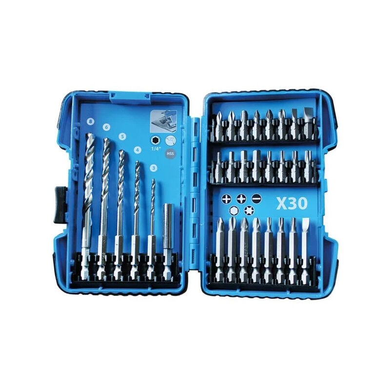 Coffret embouts et forets métal Leman 1/4" 30 pièces