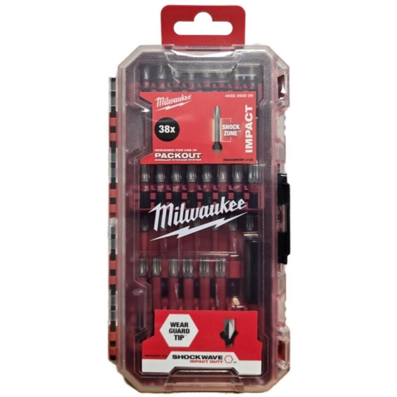 Milwaukee 4932492009 Lot de 38 PIÈCES - Shockwave