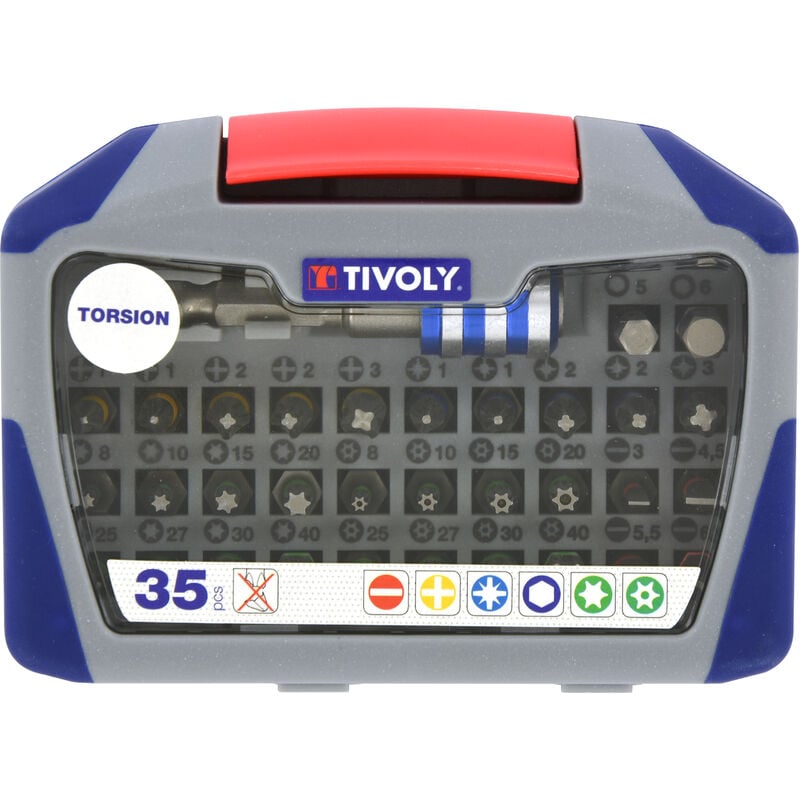 Tivoly - Coffret 35 pièces -34 embouts torsion + 1 porte-embout magnétique Quick change