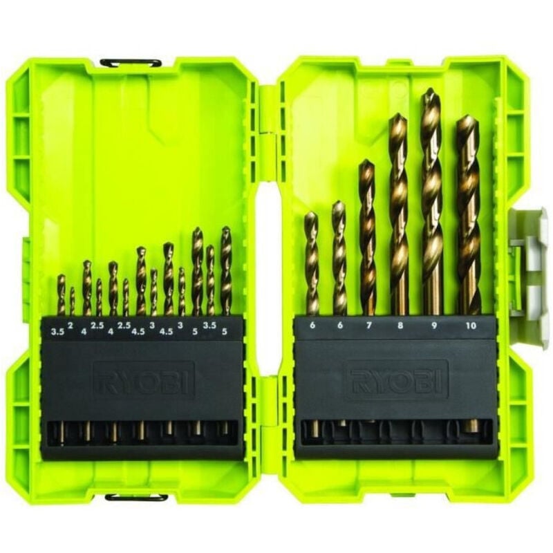 Ryobi - Coffret empilable 19 forets hss métal RAK19HSS2