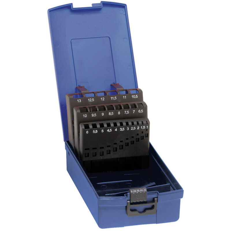 Forum - Coffret en plastique, vide, Pour ø de foret : 1,00-10,50 mm, Nombre de forets 24 pièce, Pas 0,5 mm + k.b.