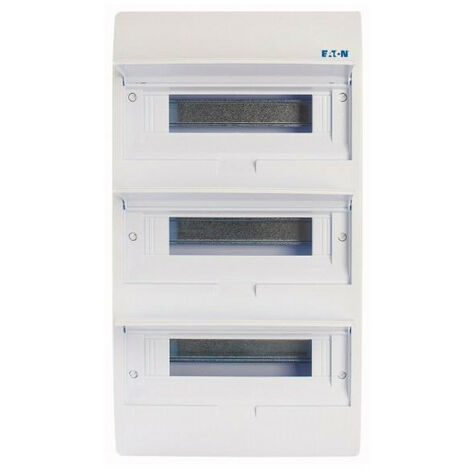 Coffret en saillie IP40 3 rangées 36 mod porte blanche 000284642 EATON BC-O-3/36-TW-ECO