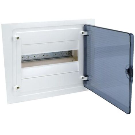 Coffret encastré 1 rangée de 12 Modules porte transparente HAGER VF112TR