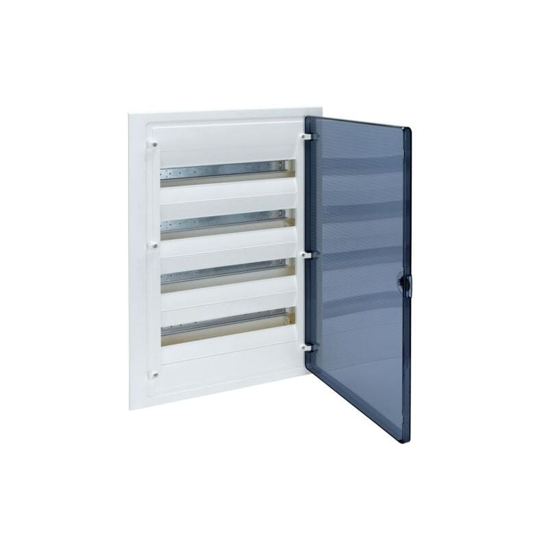 Coffret encastré 4 rangées 72 Modules porte transparente Hager VF418TR
