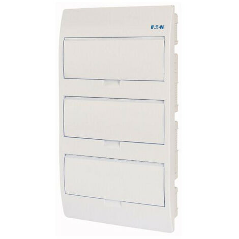 Coffret encastré IP40 3 rangées 36 modules porte blanche EATON BC-U-3/36-TW-ECO