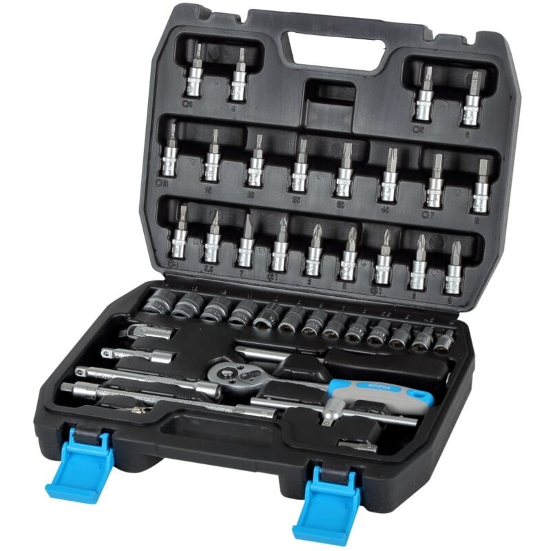 Jardibricodeco - Coffret Ensemble Clés Douille 46 éléments 1/4' 4-14mm