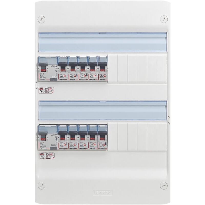 Legrand - Tableau électrique pré cablé 2 rangées - T1 ou T2 093065