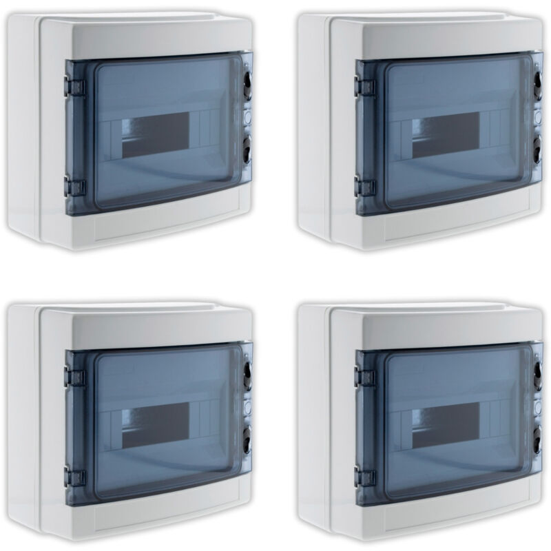 Zenitech - Lot de 4 coffrets étanches IP65 8 modules + accessoires