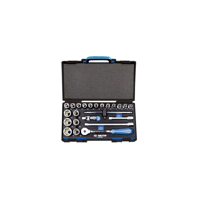 Coffret de douilles et accessoires1/2 6 pans evawave - 23 pièces - King Tony