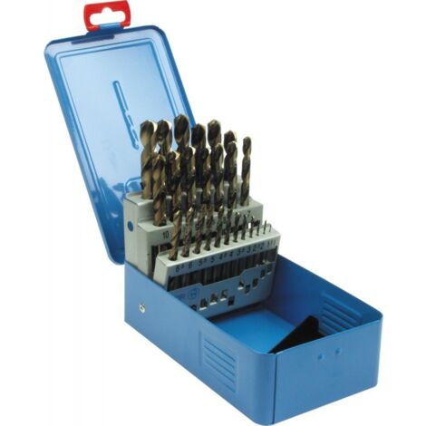 Coffret foret .D338N poli 1-10,0mm HSSCo 19 pièces Ptg