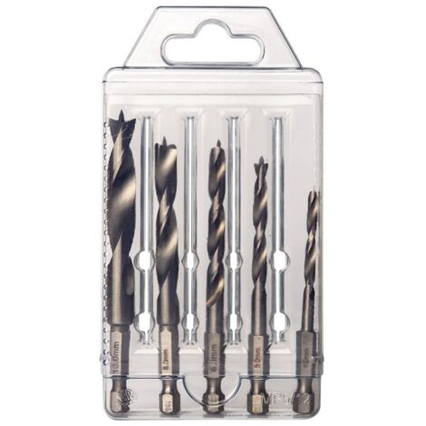 Coffret forets bois machine - Radix - Quicklock - 4-5-6-8-10 mm - plastique (5 pcs)