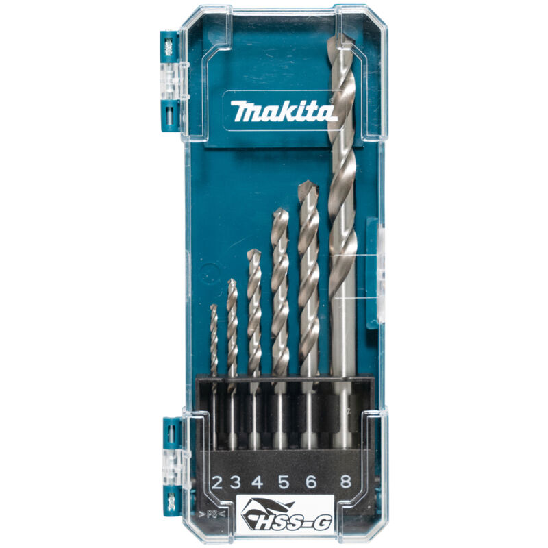 Makita - D-75742 Jeu de 6 embouts métalliques hss g Ø2,0/3,0/4,0/5,0/6,0/8,0 mm