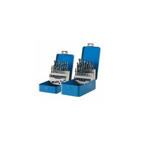 Outifrance – Coffret de forets HSS pour métaux – 19 pièces de 1 à 10 mm avec pas de 0,5 mm – Rangement sécurisé dans coffret métallique