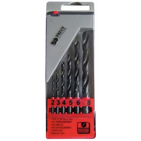 Coffret Forets Métaux  Précy Hss Standard  6 Forets 2 à 8