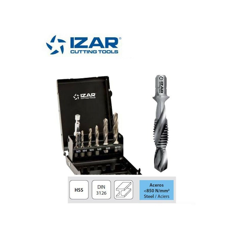 Izar - coffret forets taraudeurs hss queue hexagonale 6 pans M3 à M10