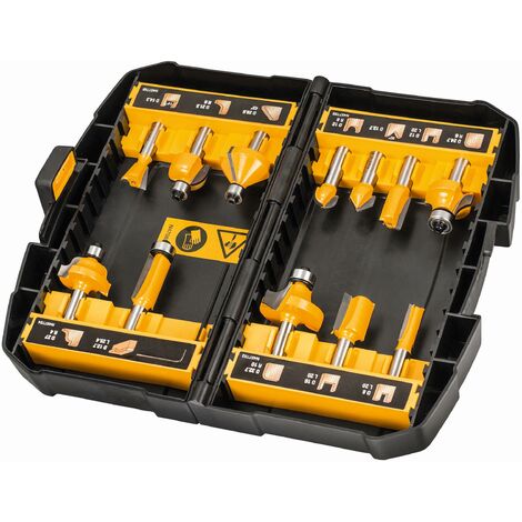 Coffret fraises DEWALT - 12 pièces pour défonceuse - DT90016