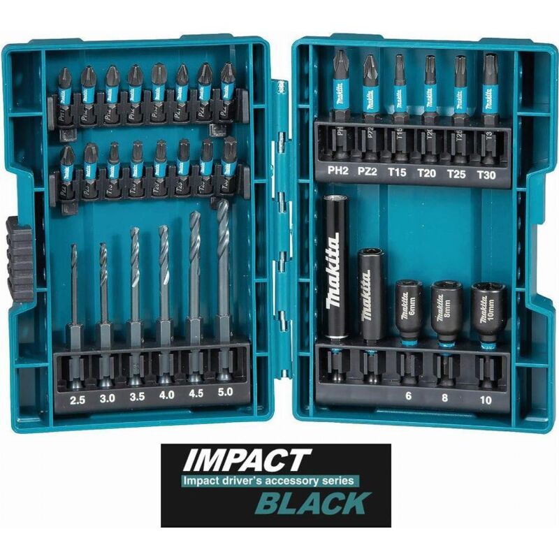 Makita - Jeu de forets et embouts (33 pcs) Impact B-66896