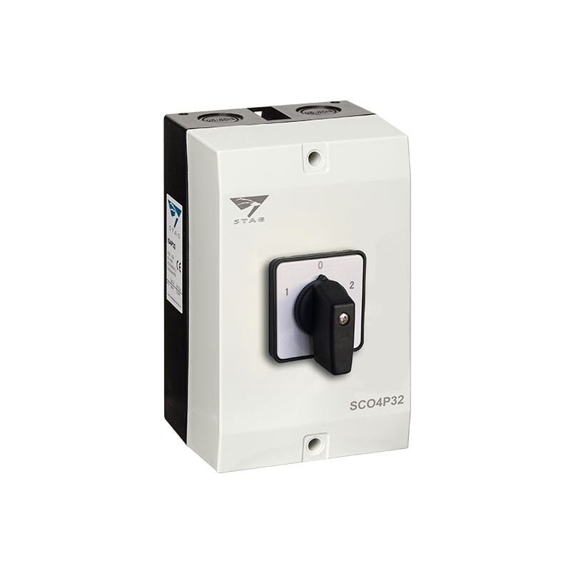 IMO - Coffret inverseur de source manuel 32A monophasé ou triphasé pour groupe électrogène