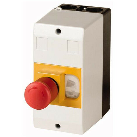 Coffret isolant IP65 +bouton coup-de-poing d'arrêt d'urgence actionné par clé pour PKZ01 versio EATON CI-PKZ01-NA-PVS