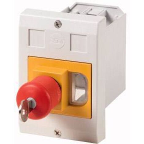 Coffret isolant montage encastré +bouton coup-de-poing d'arrêt d'urgence actionné par clé pour P EATON E-PKZ01-PVS