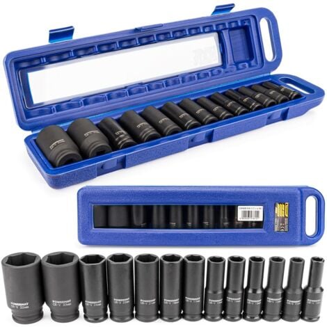 MATERIAUXBRICO.COM Coffret Jeu De Douilles Pour Clé à Choc 12,5 Mm 1/2'' De 10 à 32 Mm