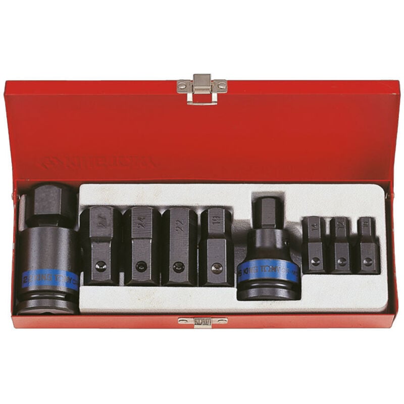 King Tony - Coffret 3/4 douilles a choc cles impact males 6 pans