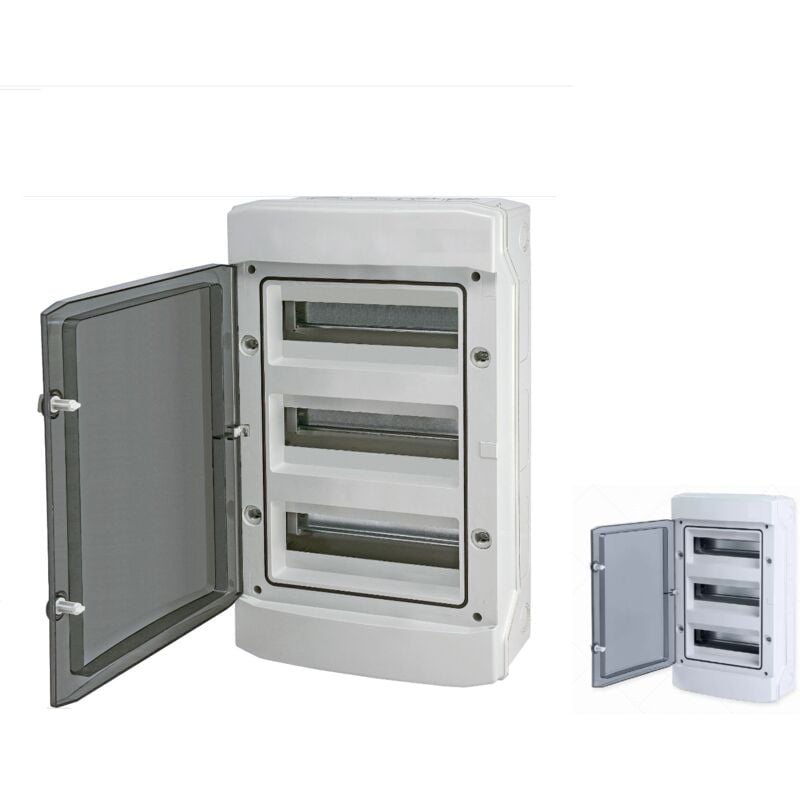 Coffret électrique étanche 3 rangées de 12 modules IP65 + borniers Phase -Neutre-Terre