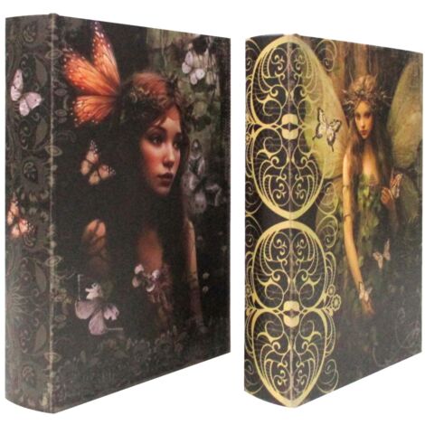 Coffret livre de fées 2 décorations ethniques noires différentes