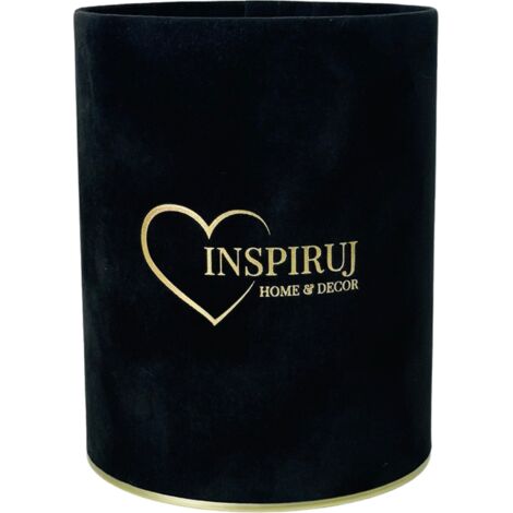 Coffret logo Inspiruj - Velours noir, logo doré, fi-10 cm, h-13 cm