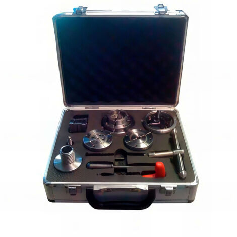Coffret mandrin 4 mors D. 70 mm – Bague 1' x 8 TPI à M33 x 3,5 mm – Accessoire pour tour à bois – Jeu de 4 mors queue d'aronde – Holzprofi