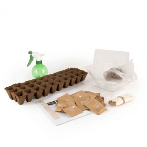 Coffret matériel et 30 sachets de graines : Aromates bio