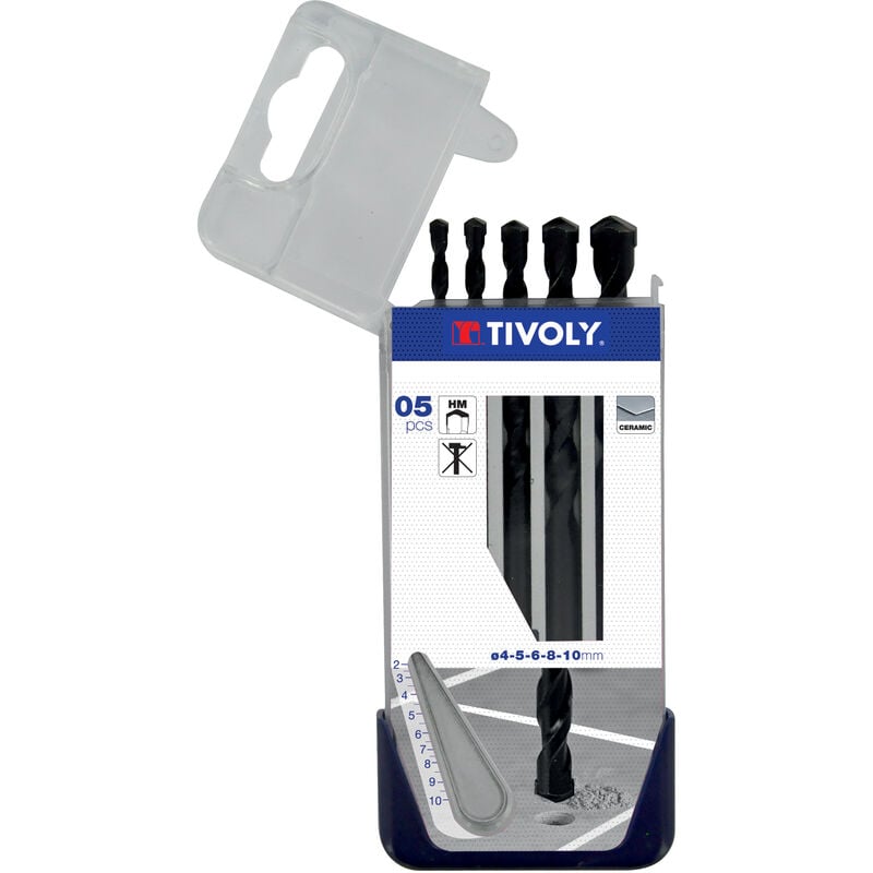 Tivoly • Coffret 5 forets carrelage Ø 4 à 10mm