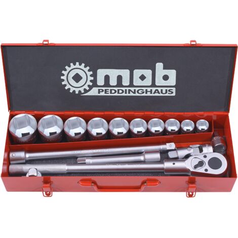 Coffret métallique 3/4'' 16 pièces, 6 pans - MOB