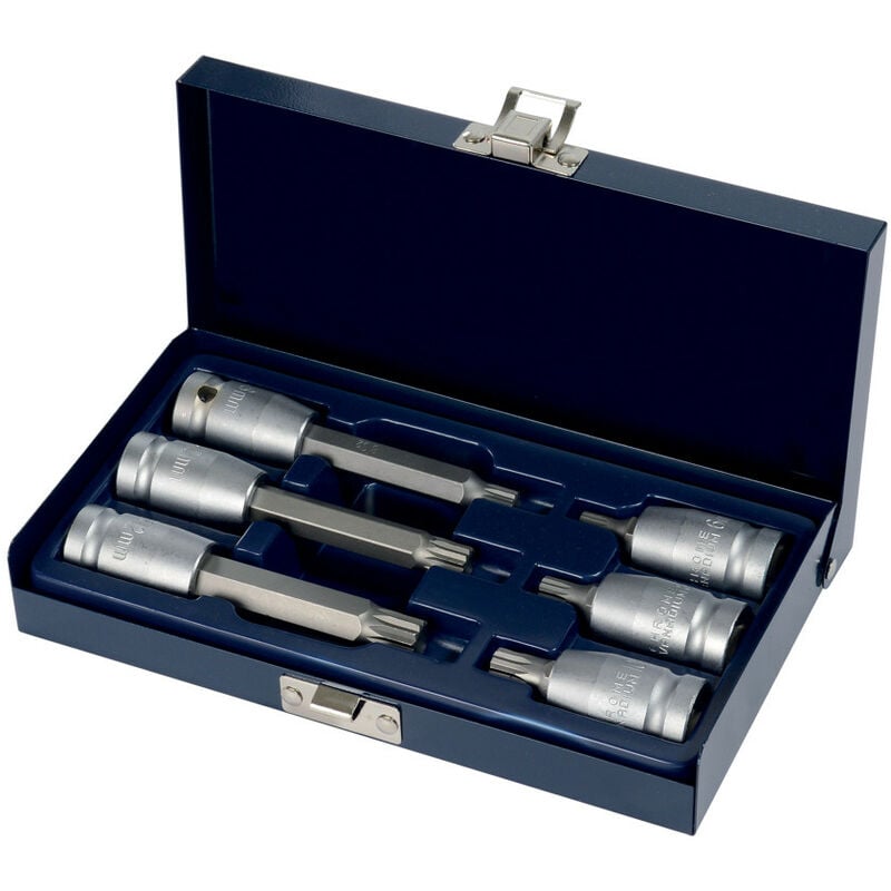 Coffret métallique 6 pièces, douilles embouts m, carré 1/2, 12,7 mm, acier S2 Autobest