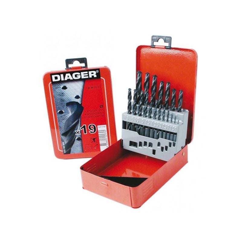Diager - Coffret Métallique Forets hss Standard x19 ø 1 à 10 775D