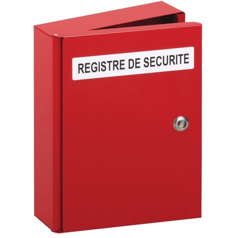 Coffret métallique pour registre de sécurité finition rouge RAL 3000. H 353 x l 258 x P 78 mm - DEVISMES