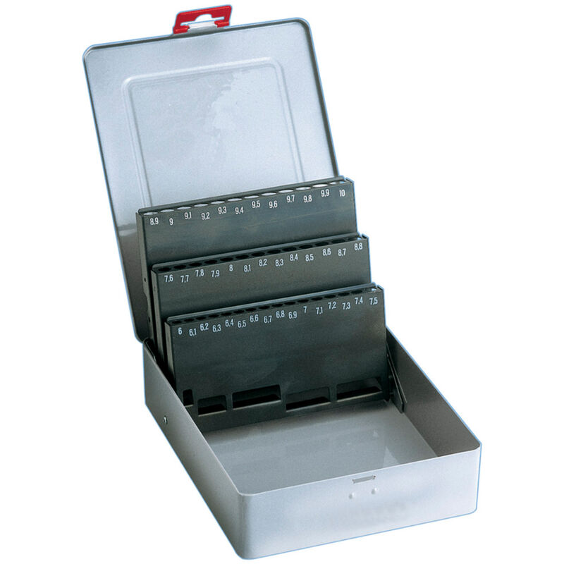 Forum - Coffret métallique, vide, Pour ø de foret : 1,00-10,00 mm, Nombre de forets 24 pièce, Pas 0,5 mm + k.b.