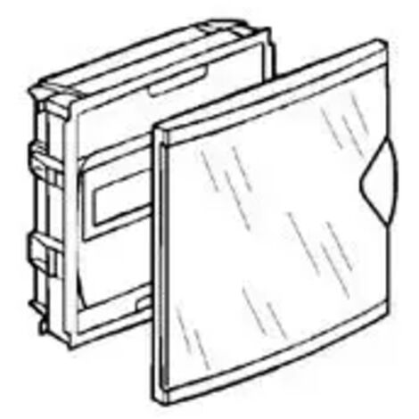 Coffret modulaire encastré 1 rangée 6+2 modules 213x205x71mm porte isolante transparente LEGRAND 001420