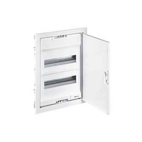 Coffret modulaire encastré 2 rangée 24+4 modules avec porte métal extra plate blanche LEGRAND 001532